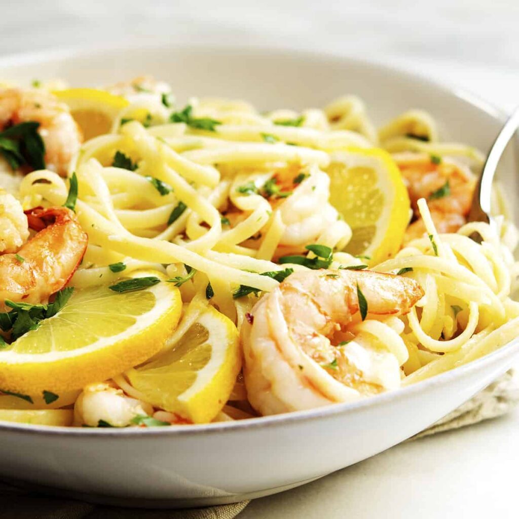 4. Creamy Lemon Pasta with Shrimp Dinner Recipes