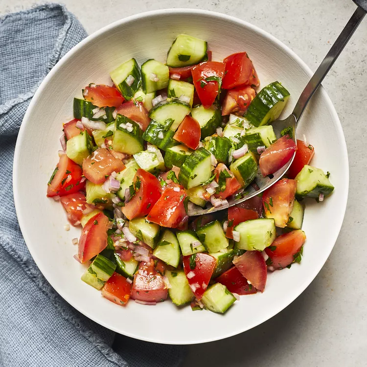 5. Chopped Cucumber and Tomato Salad with Lemon Recipes