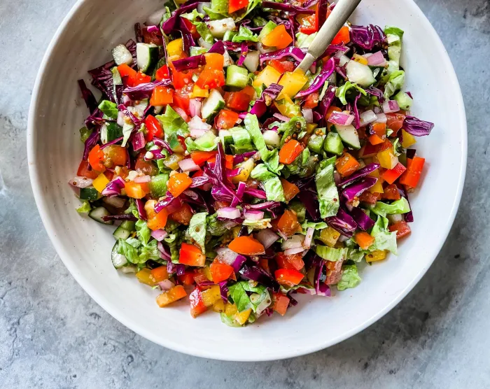 1. Eat-the-Rainbow Chopped Salad with Basil and Mozzarella Recipes