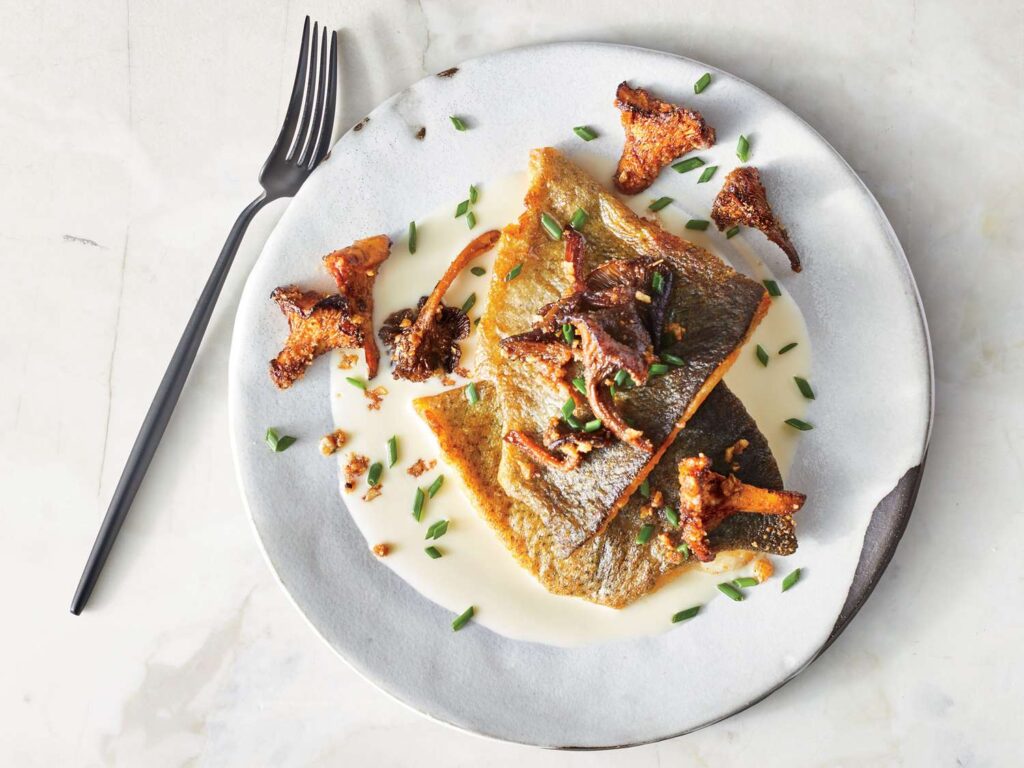 1. Skillet Singed Trout with Green Garlic and Crunchy Chanterelles Recipes